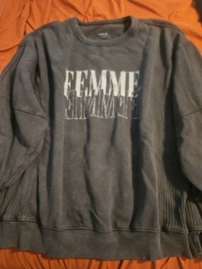 aerie Charcoal FEMME Graphic Crewneck Sweatshirt